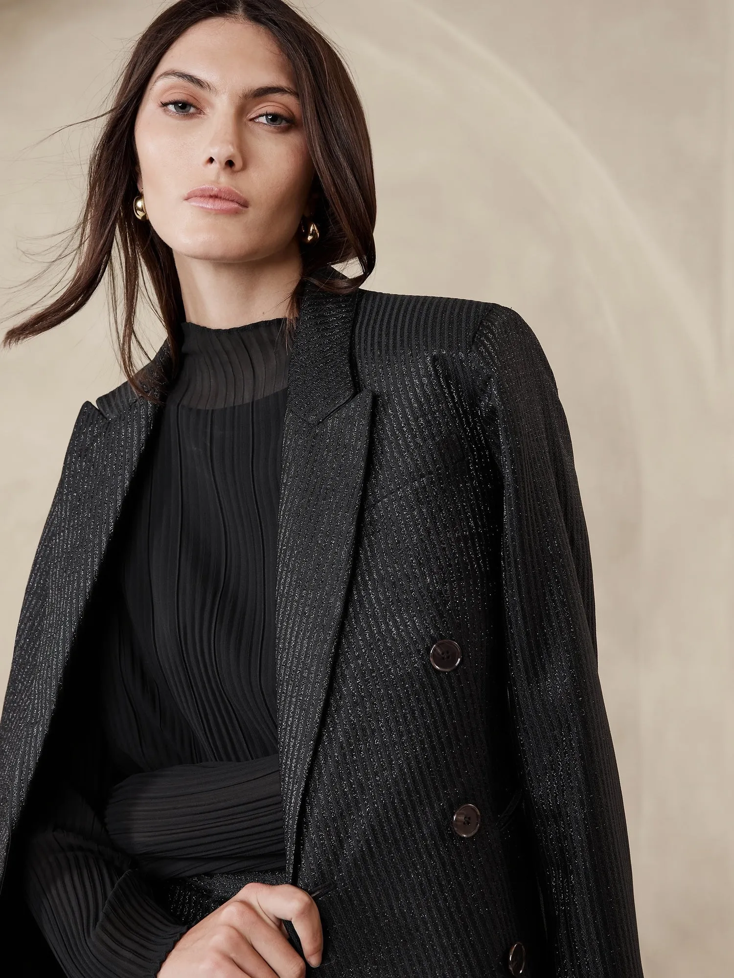 BANANA REPUBLIC BLAZER MUJER LUCI LUREX PINSTRIPE
