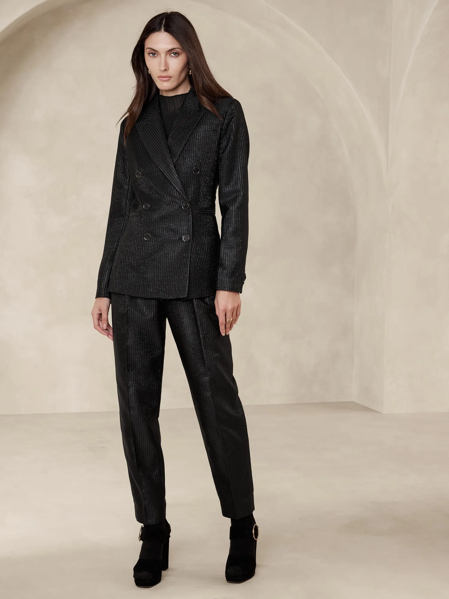 BANANA REPUBLIC BLAZER MUJER LUCI LUREX PINSTRIPE