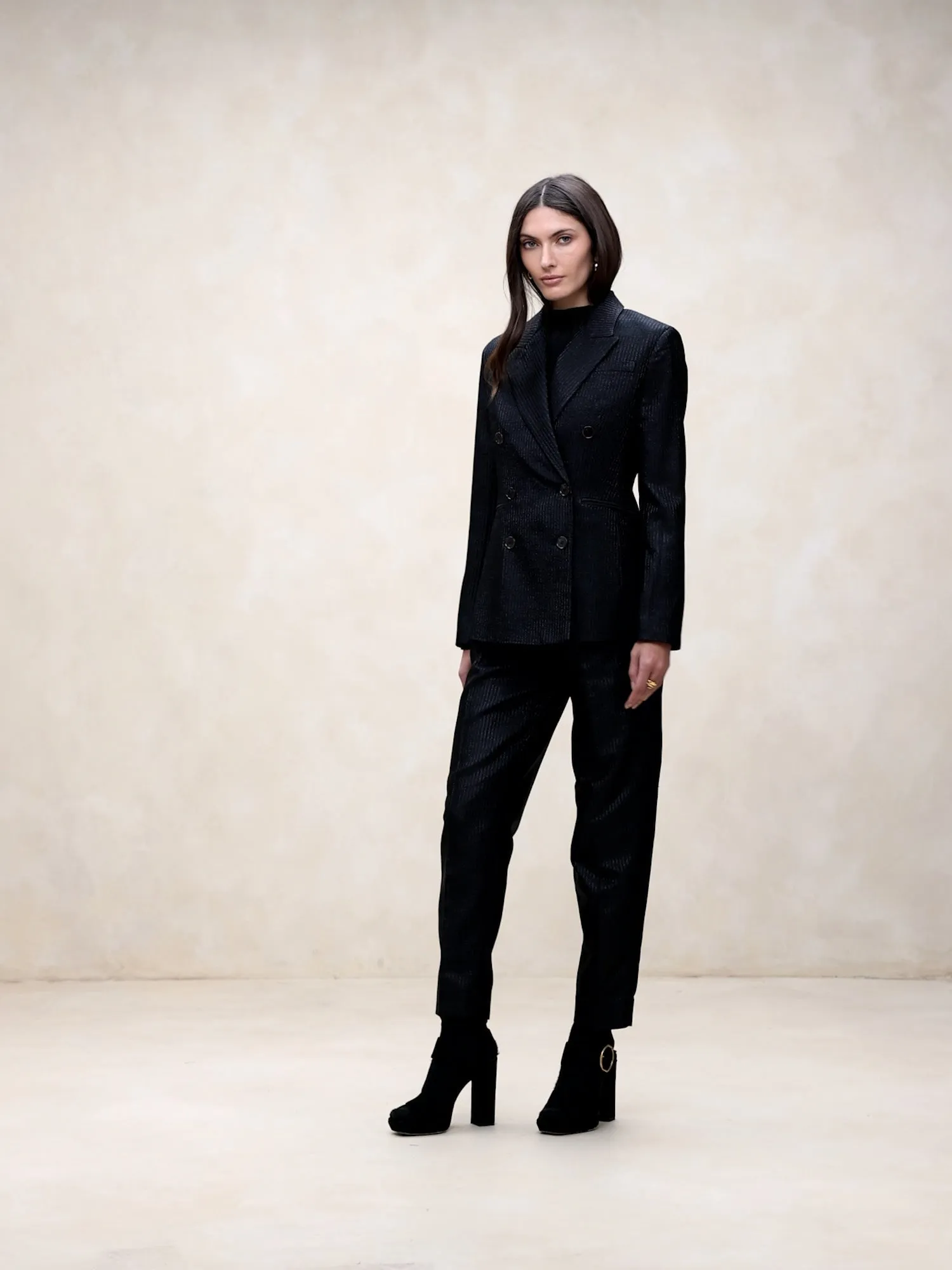 BANANA REPUBLIC BLAZER MUJER LUCI LUREX PINSTRIPE