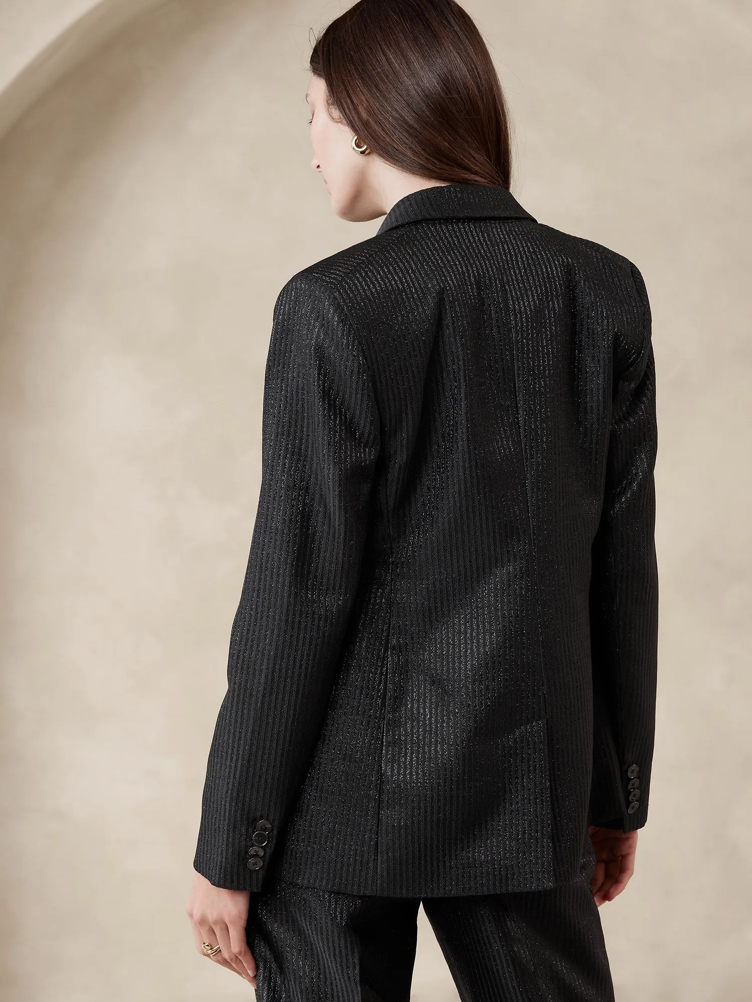 BANANA REPUBLIC BLAZER MUJER LUCI LUREX PINSTRIPE
