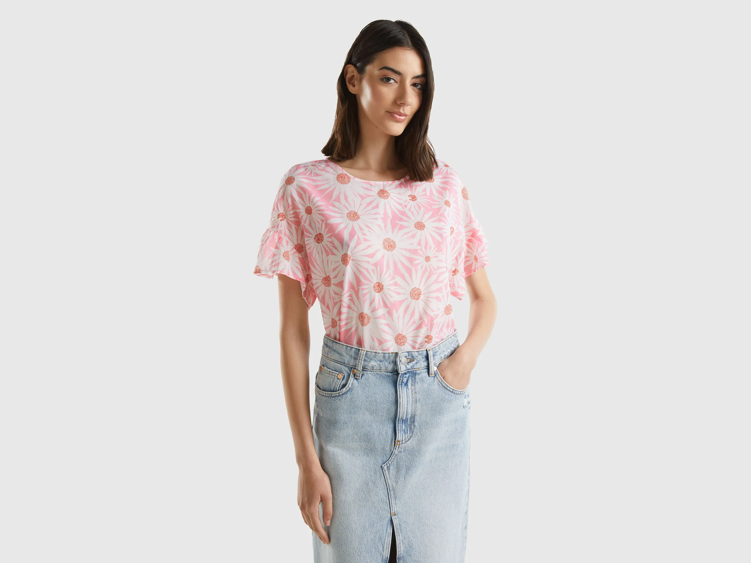 Blusa estampada de algodón ligero