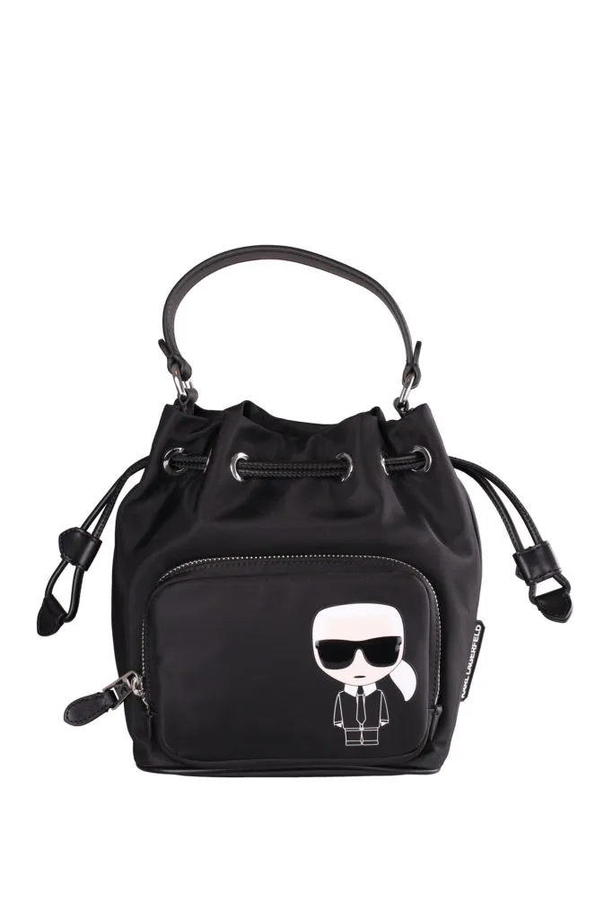 Bolso saco de nailon negro