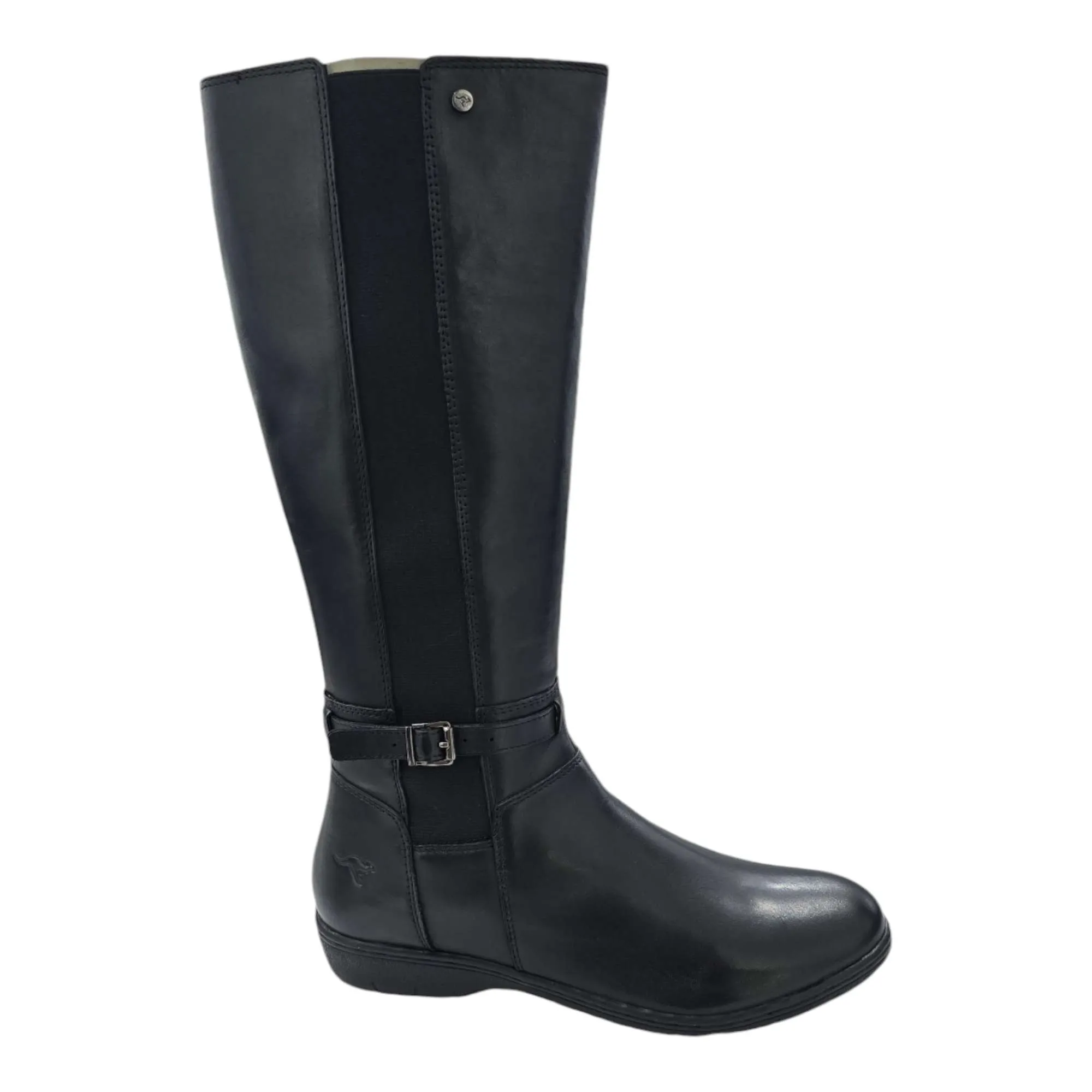 BOTA DE MEDIA CANA PIEL NEGRO MUJER KANGAROOS NEGRO
