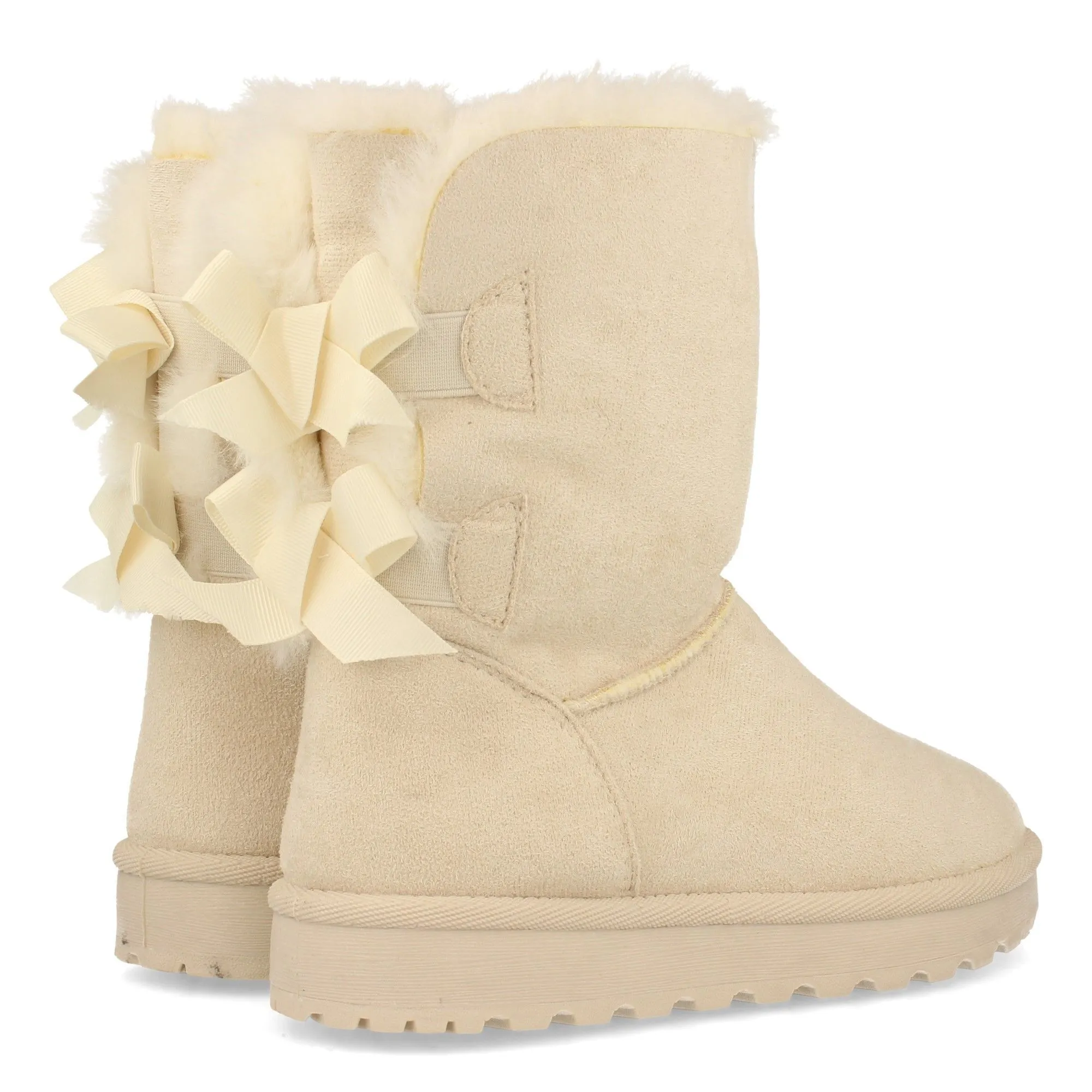 Botas australianas con lazo beige mujer