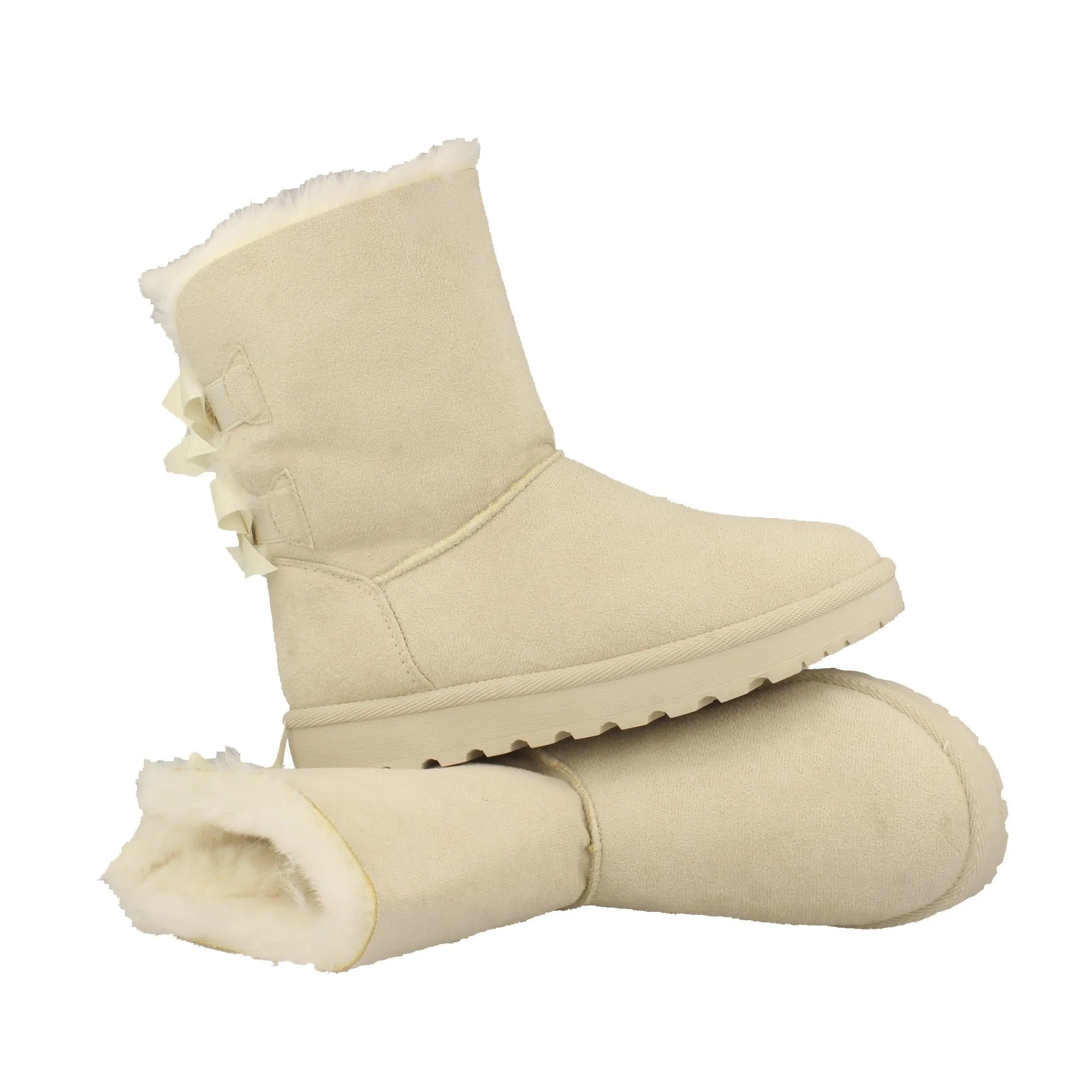 Botas australianas con lazo beige mujer