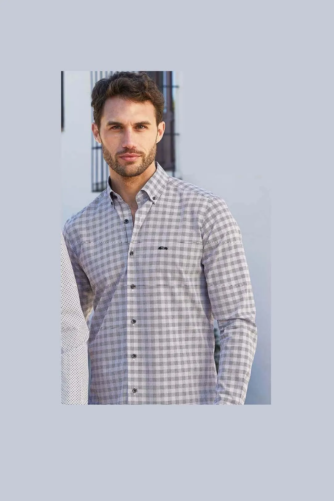 Camisa cuadros hombre Gias negro