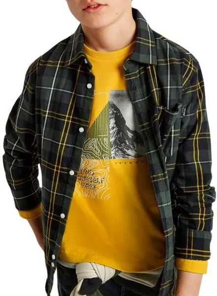 Camisa Mayoral Cuadros Verde Para Niño