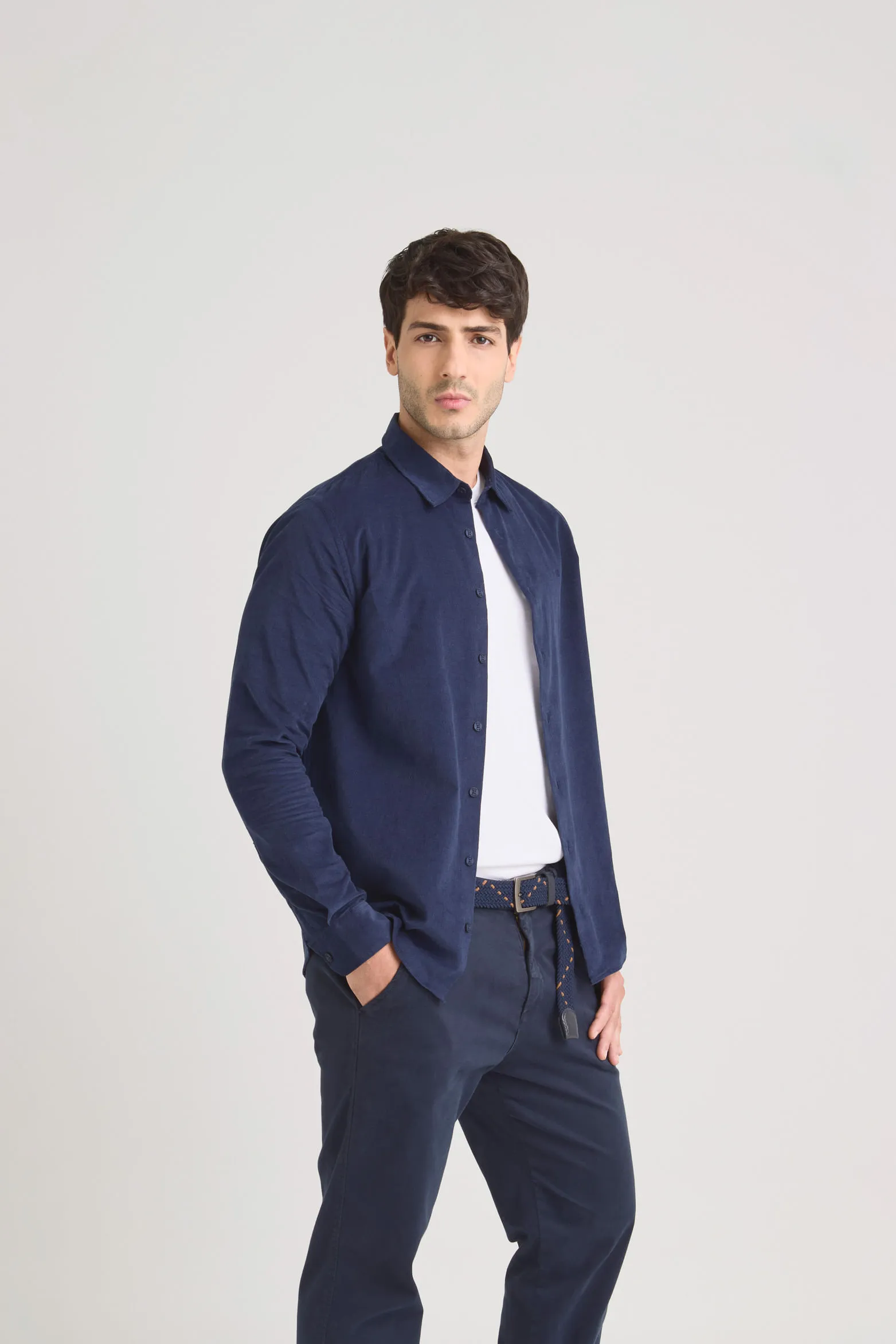 Camisa parús en algodón para hombre mini corduroy