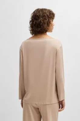 Camiseta de pijama de punto elástico con logo estampado