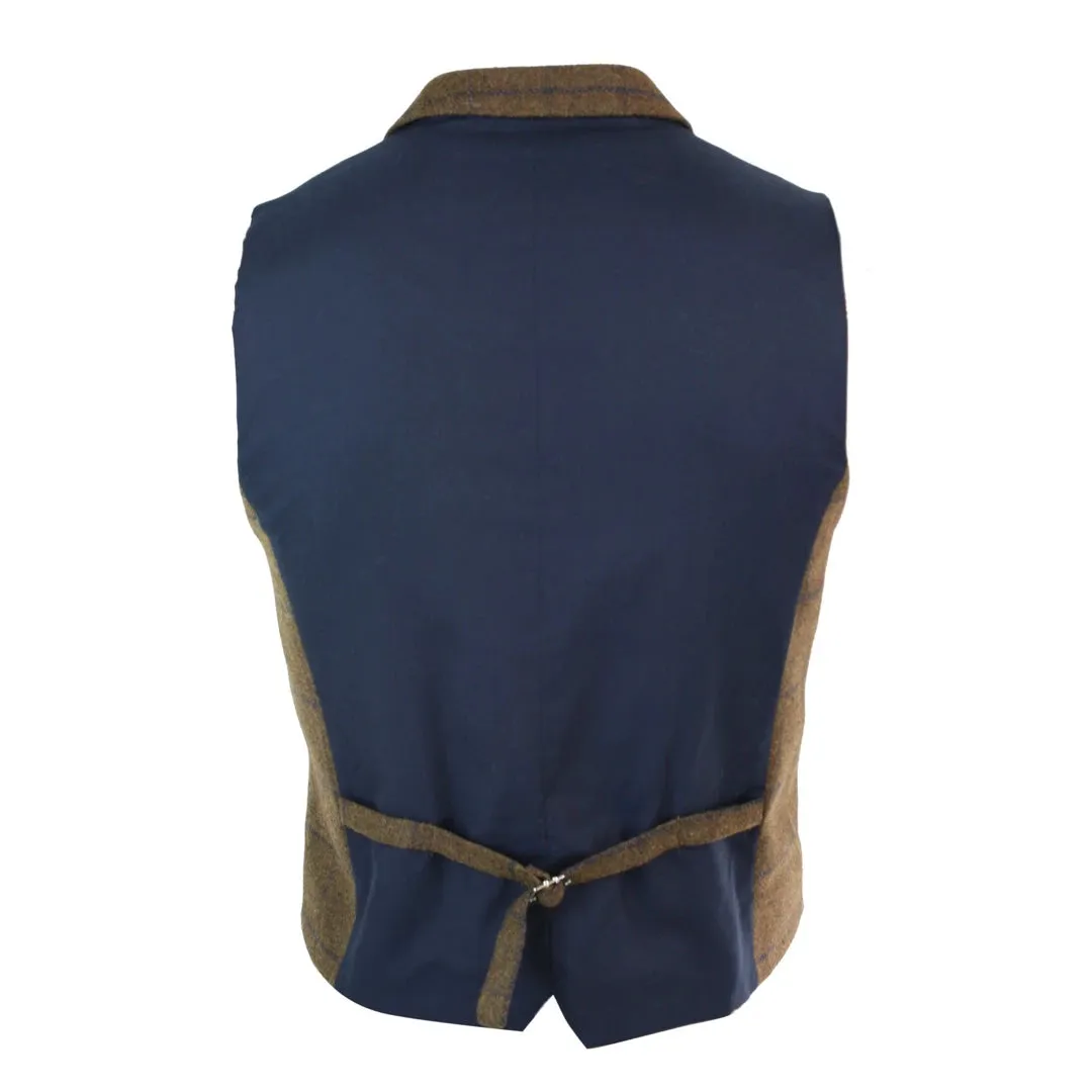 Chaleco Vintage Blinders Textura de espiga doble pecho para caballero