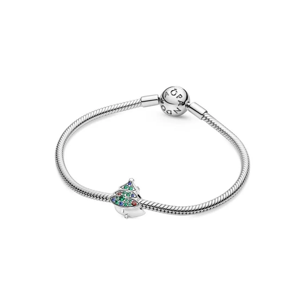 Charm de plata de ely Arbol de Navidad con circonitas cúbicas