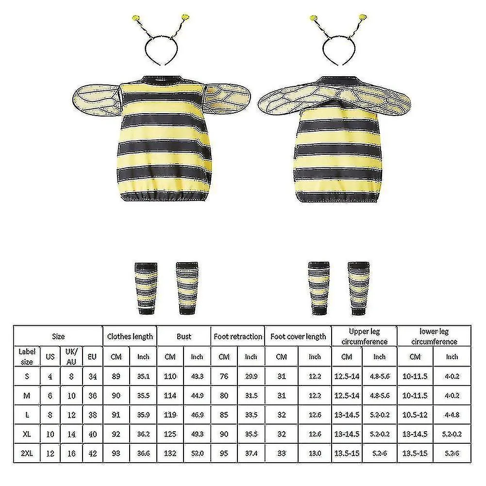 Conjunto de disfraces de abeja Cosplay de abeja de Navidad Disfraz de abeja Accesorios de disfraces de abejas