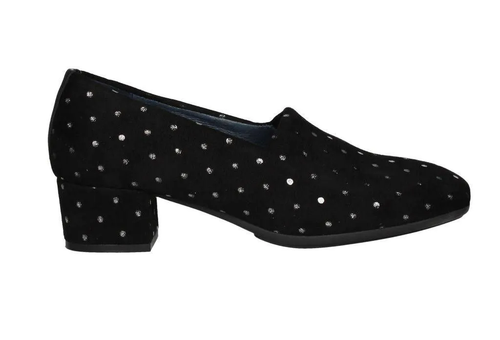 Copete Negro Licra Lunares