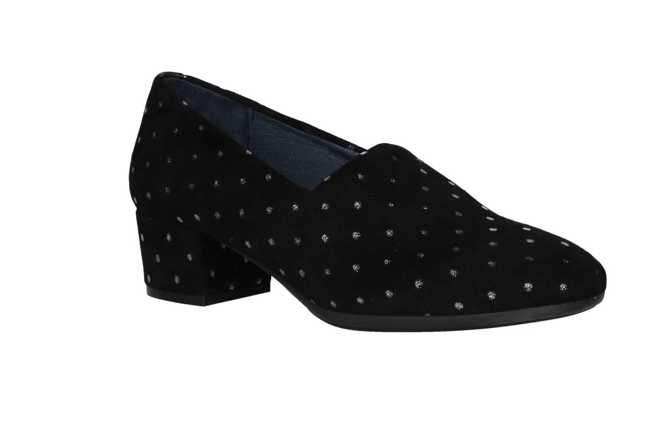 Copete Negro Licra Lunares