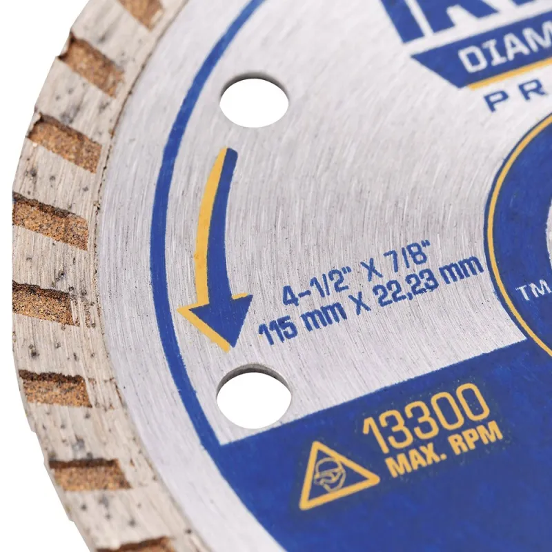 Disco Diamantado Borde Continuo 4 1/2" Turbo Irwin IW8950