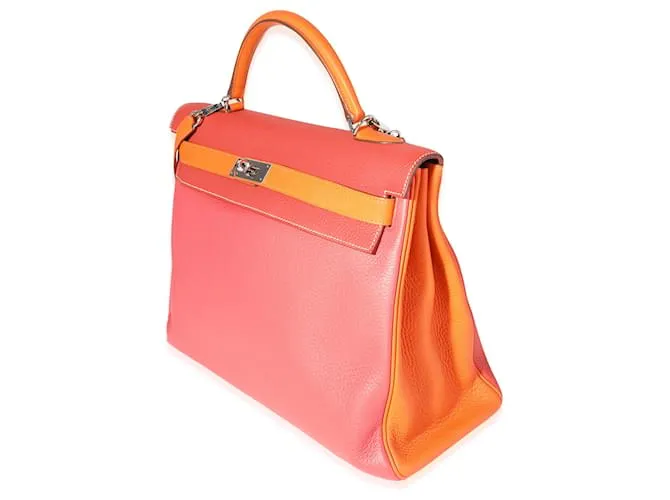 Hermès Rose Jaipur, optimista, & naranja clemencia regreso kelly 40 PHW Rosa Multicolor 
