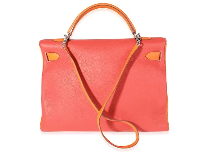 Hermès Rose Jaipur, optimista, & naranja clemencia regreso kelly 40 PHW Rosa Multicolor 