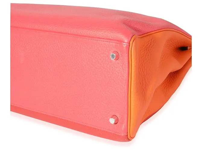 Hermès Rose Jaipur, optimista, & naranja clemencia regreso kelly 40 PHW Rosa Multicolor 