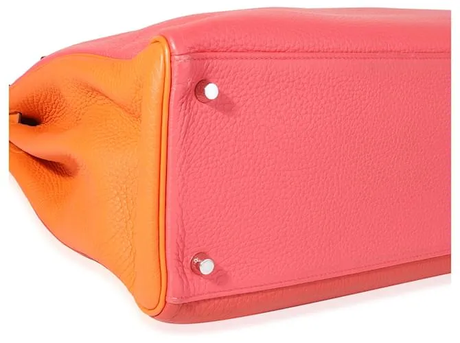 Hermès Rose Jaipur, optimista, & naranja clemencia regreso kelly 40 PHW Rosa Multicolor 