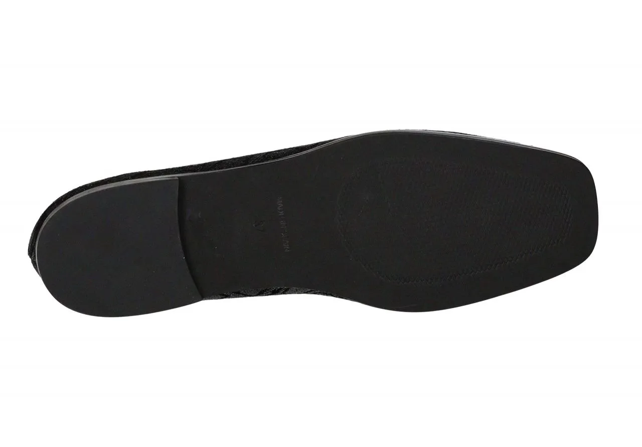 Mocasin Grabado Negro Adorno Pala Eslabones