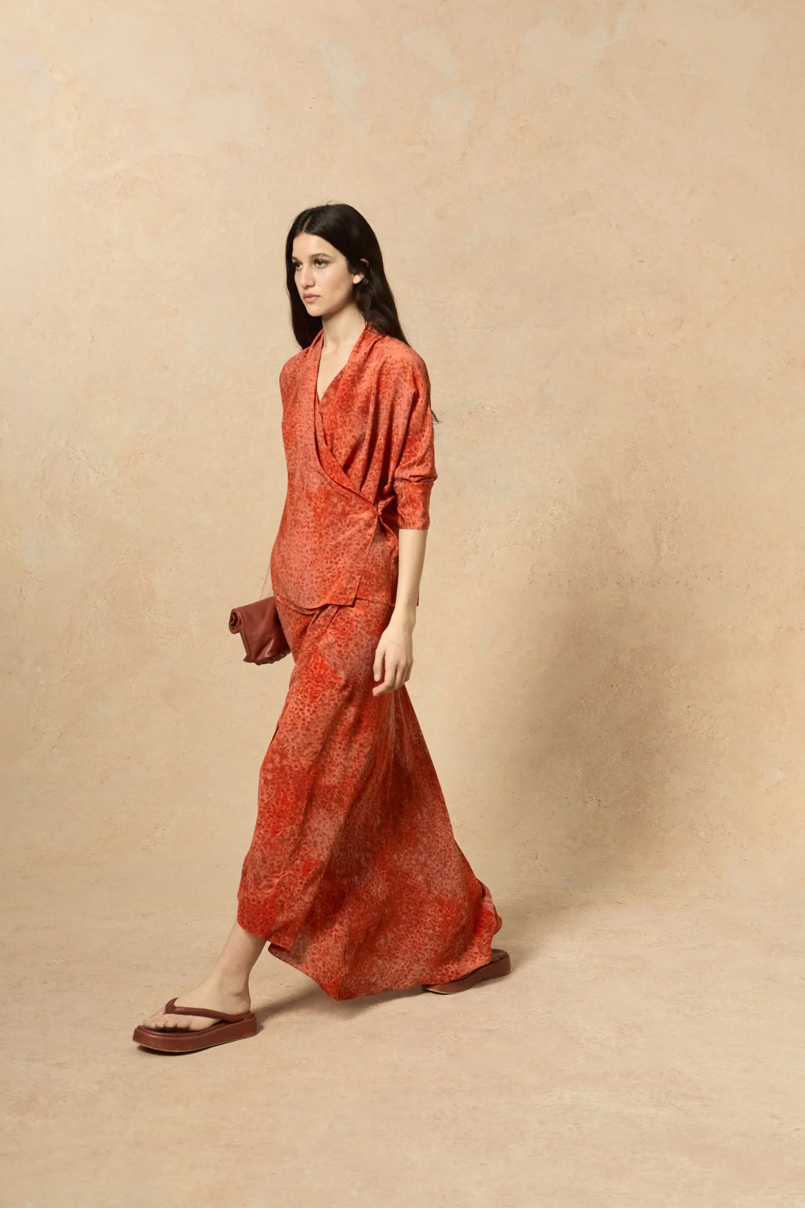 Nadine, granada print silk skirt