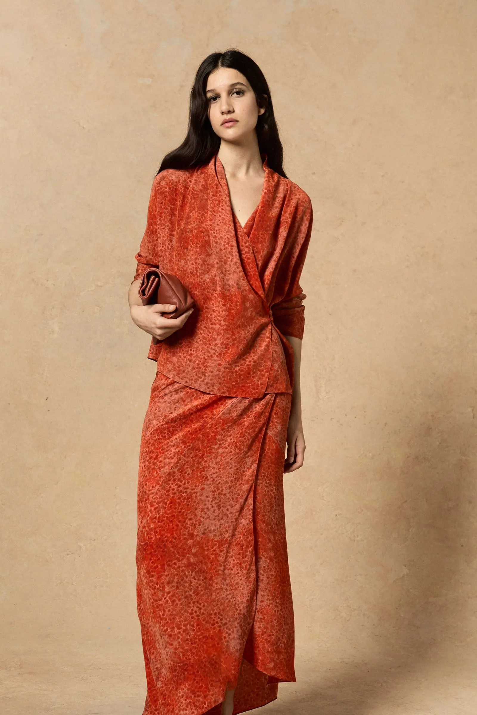 Nadine, granada print silk skirt