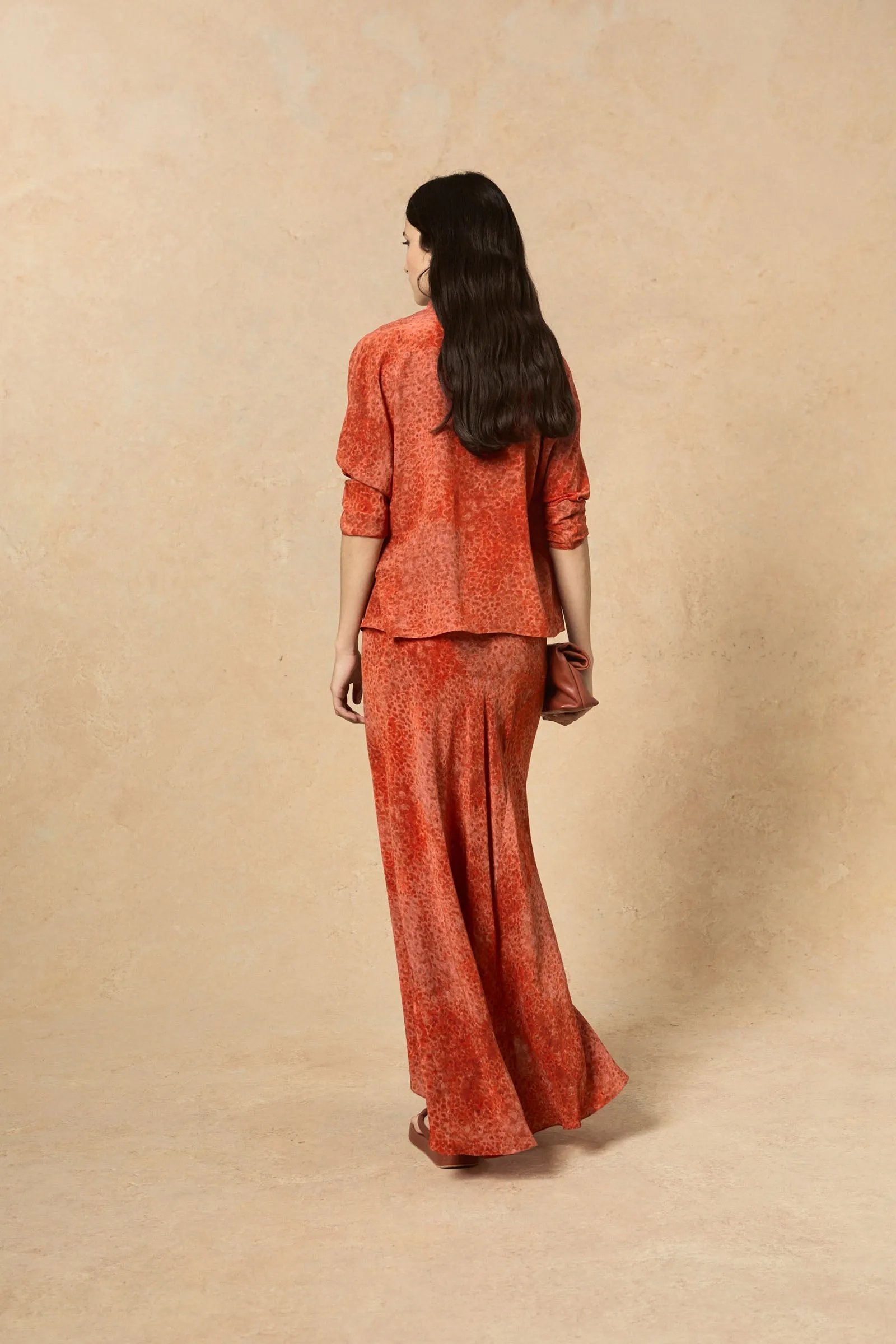 Nadine, granada print silk skirt