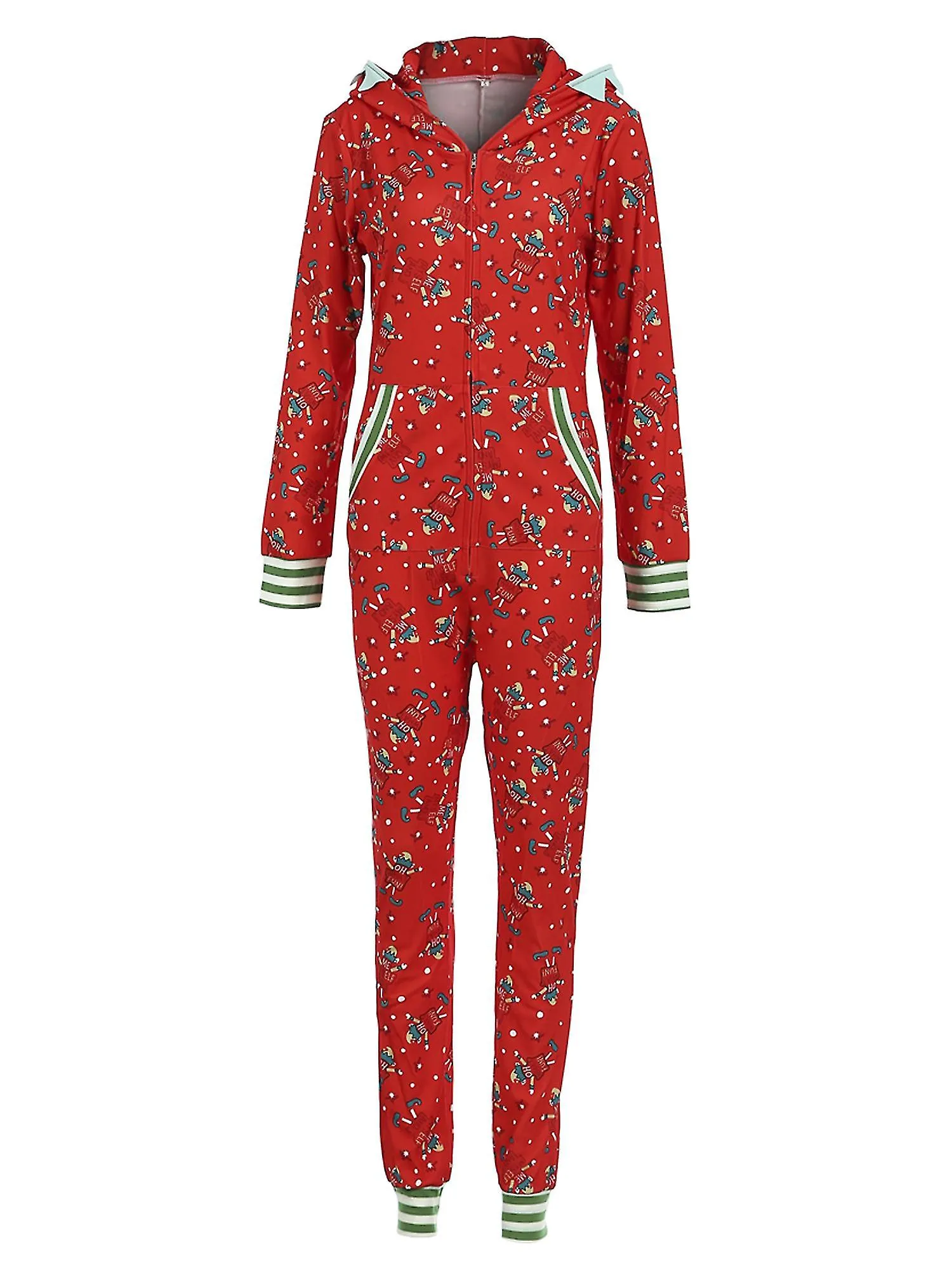 Navidad Familia Juego de pijamas Conjunto de Navidad Adultos Niños Hooded Onesise Sleepwear Men Romper Jumpsuit