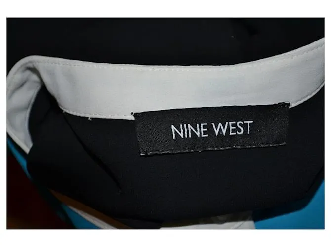 Nine West superior Negro Blanco Turquesa 