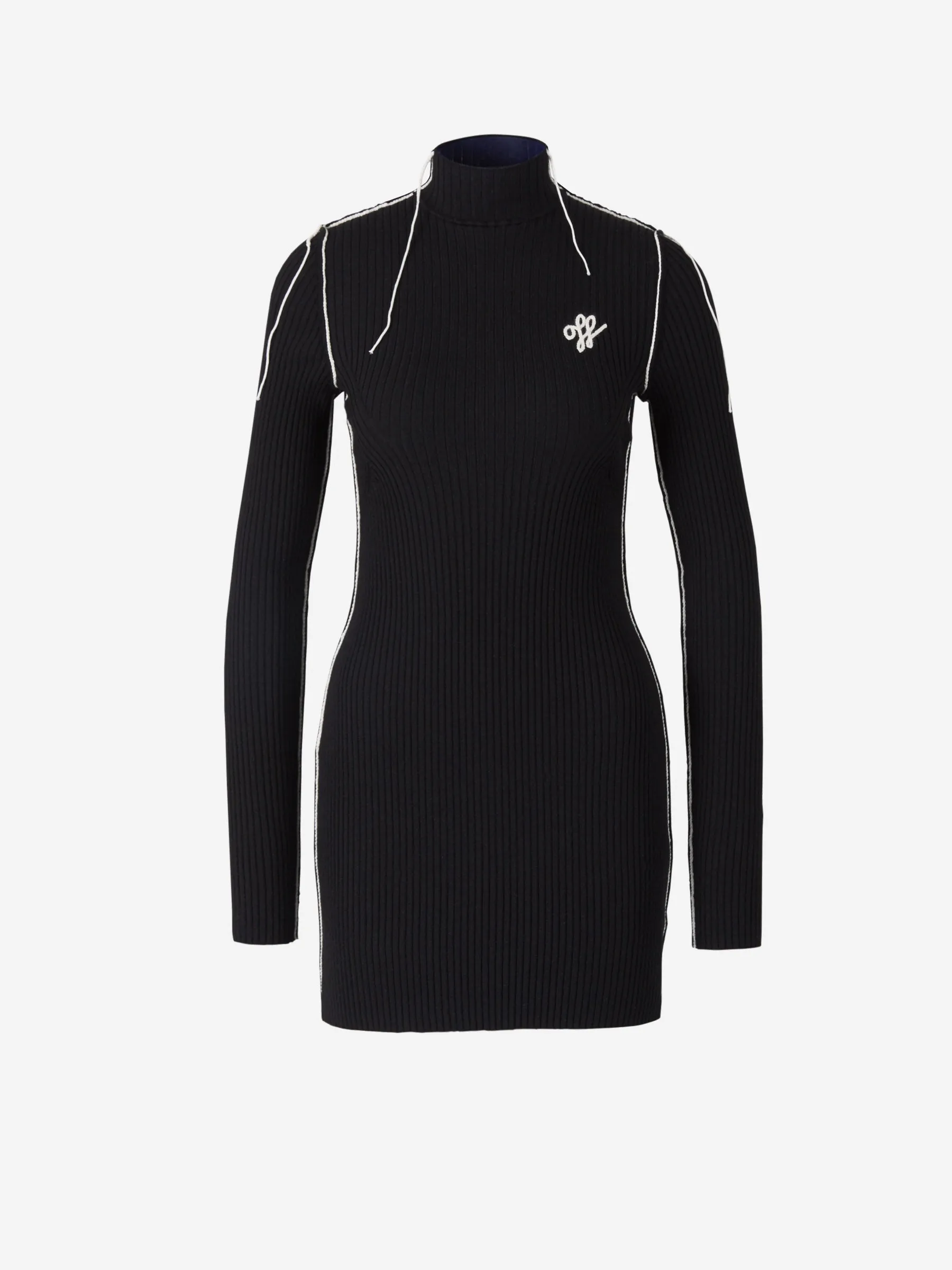 OFFWHITE VESTIDO PUNTO LANA