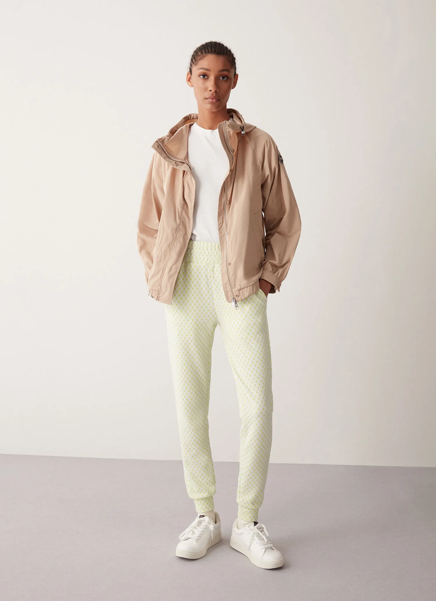 Pantalón de interlock con motivo geométrico