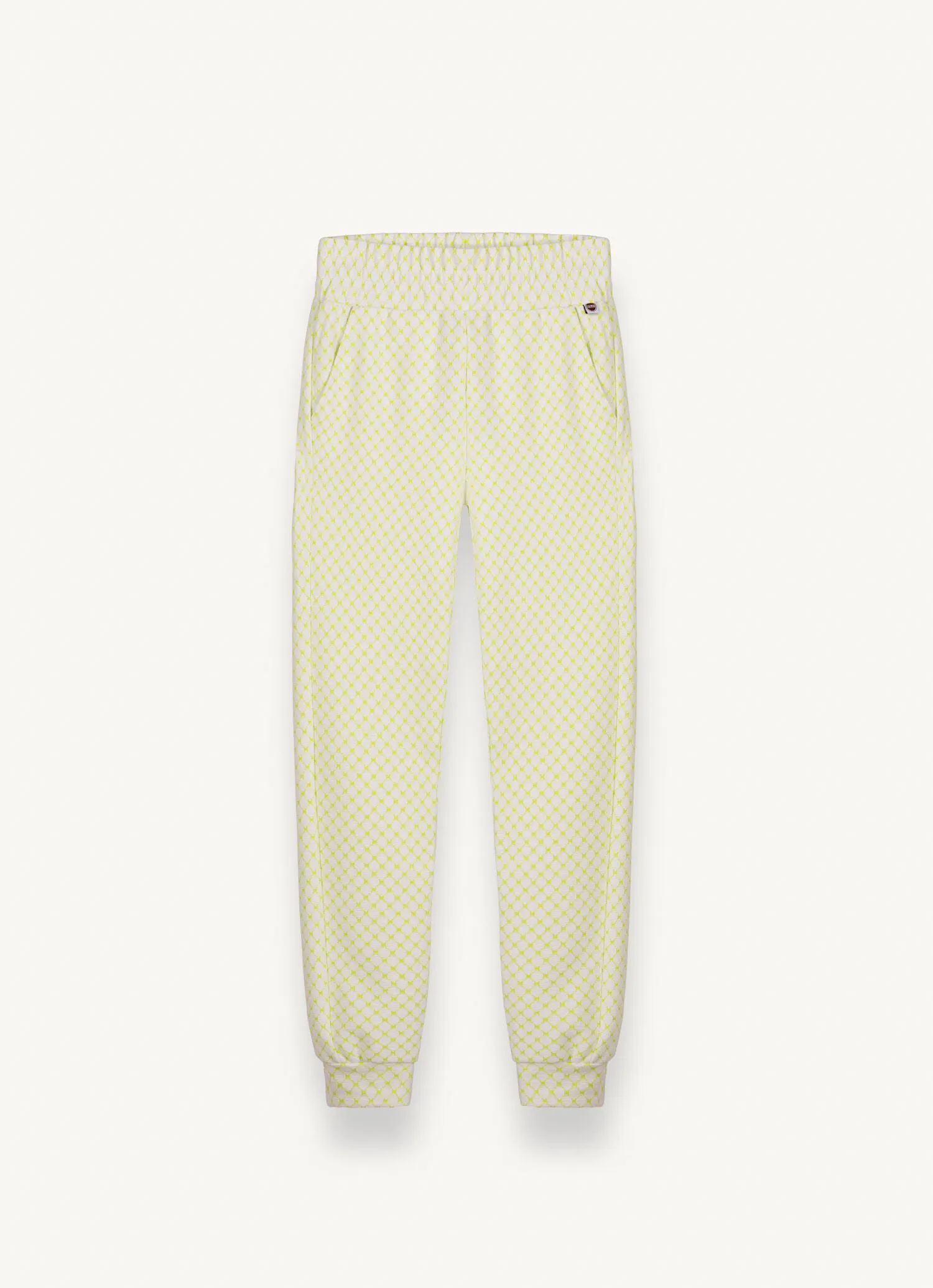 Pantalón de interlock con motivo geométrico