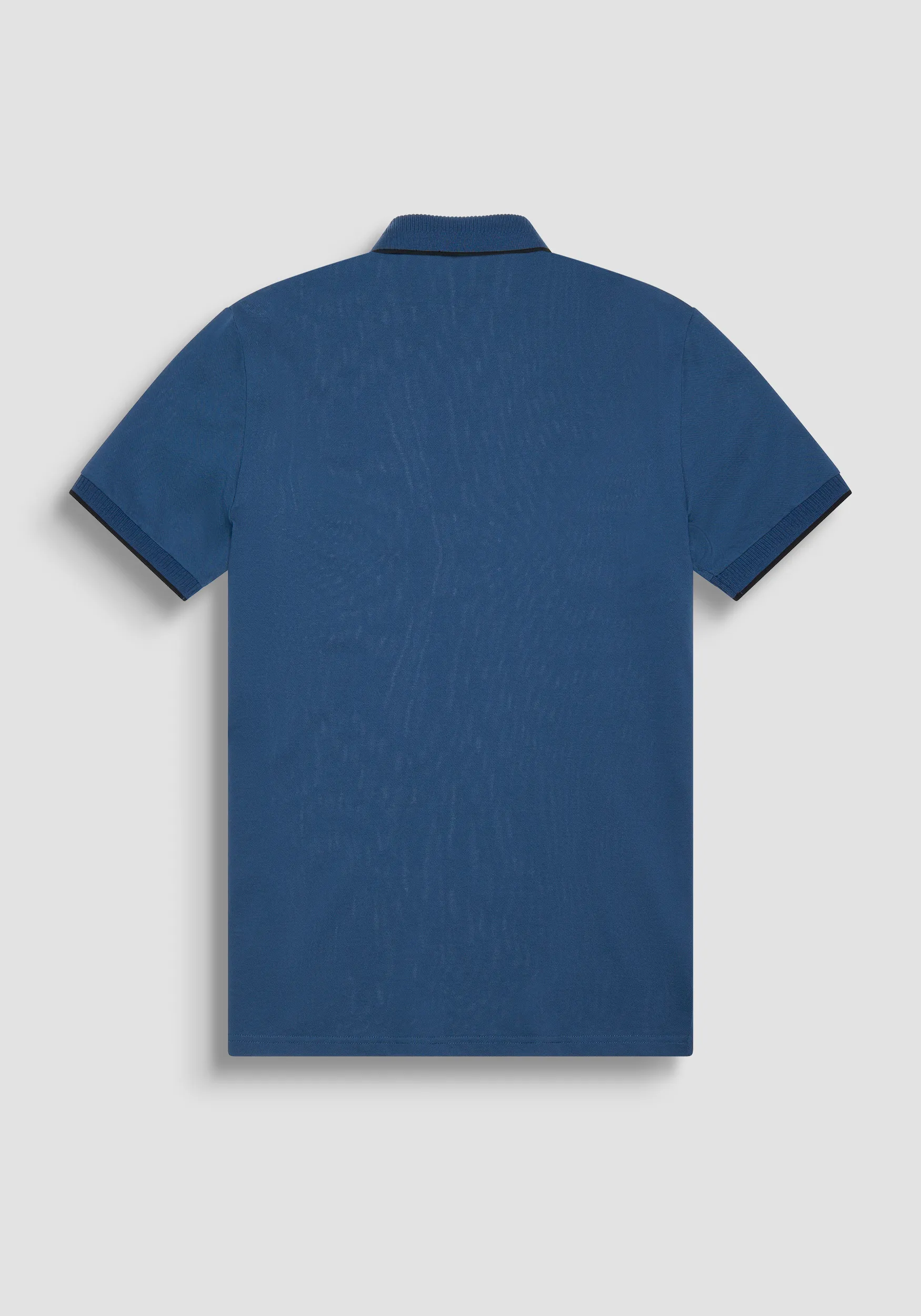 POLO REGULAR FIT DE PIQUÉ DE ALGODÓN AZUL Y CON LOGOTIPO