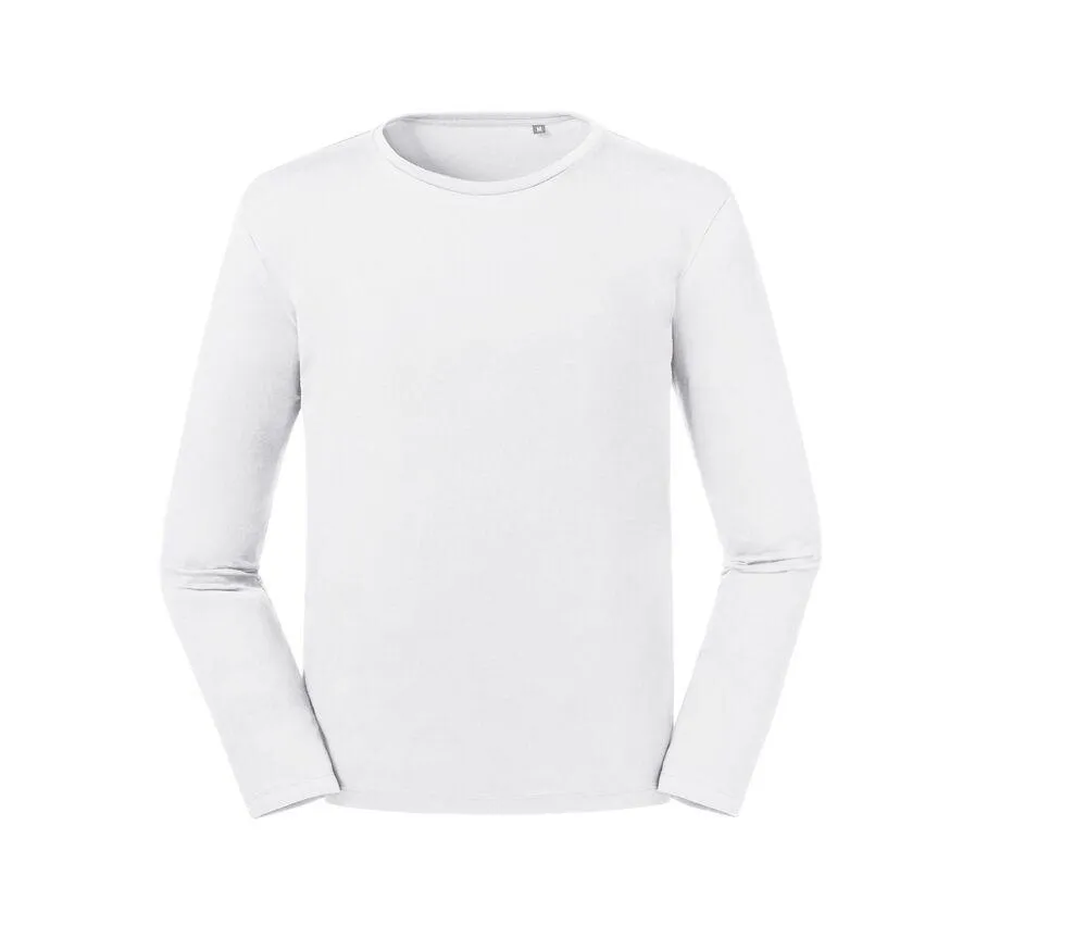 RUSSELL RU100M  CAMISETA DE MANGA LARGA ORGáNICA PARA HOMBRES  WHITE