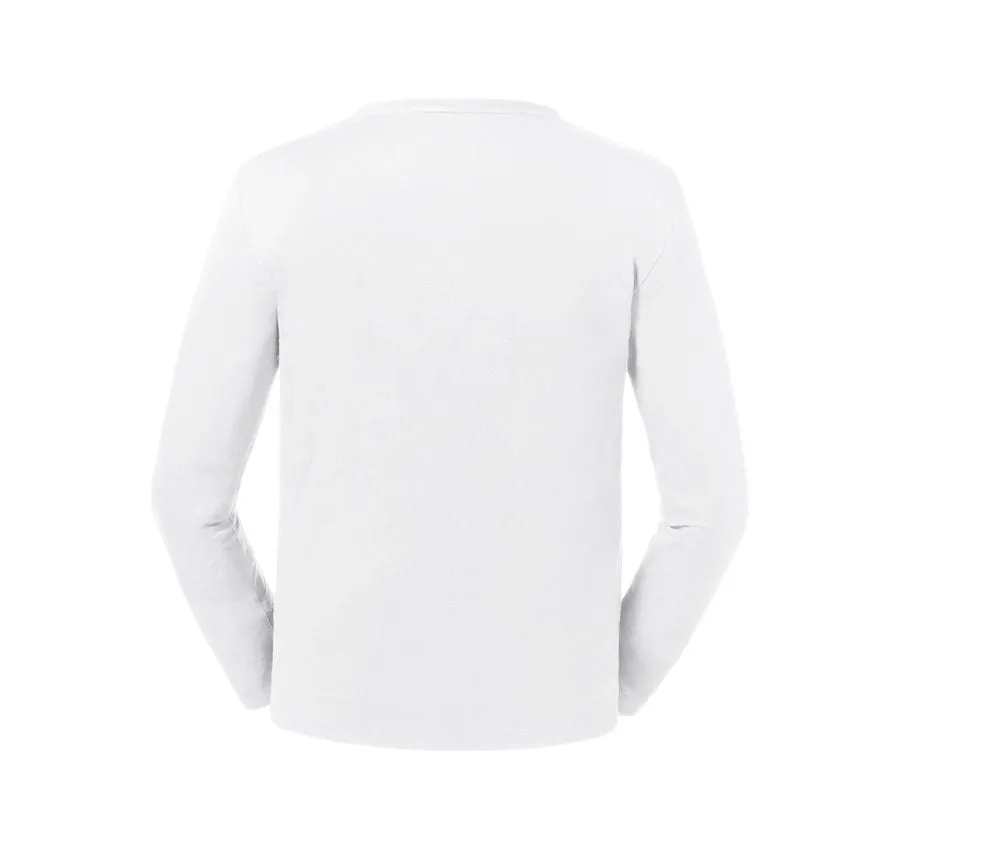 RUSSELL RU100M  CAMISETA DE MANGA LARGA ORGáNICA PARA HOMBRES  WHITE