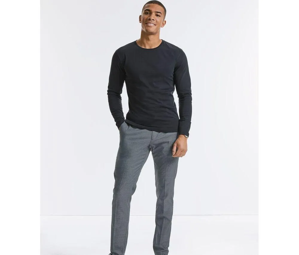 RUSSELL RU100M  CAMISETA DE MANGA LARGA ORGáNICA PARA HOMBRES  WHITE