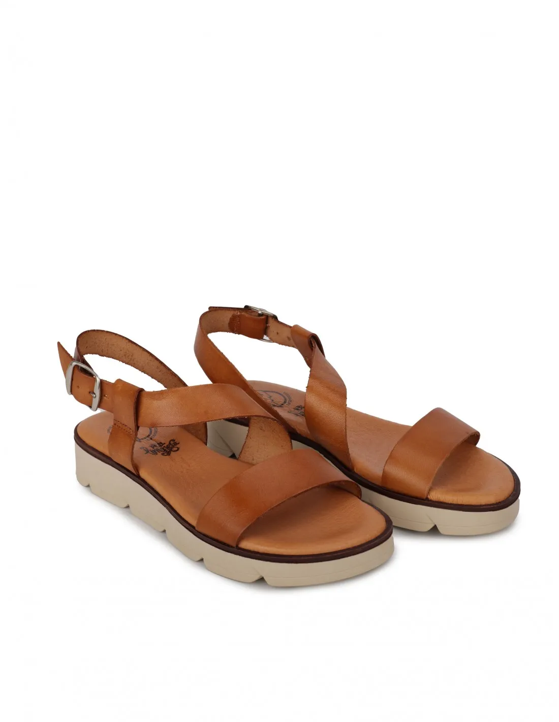 Sandalias Piel Marrón Cuero PERA LIMONERA