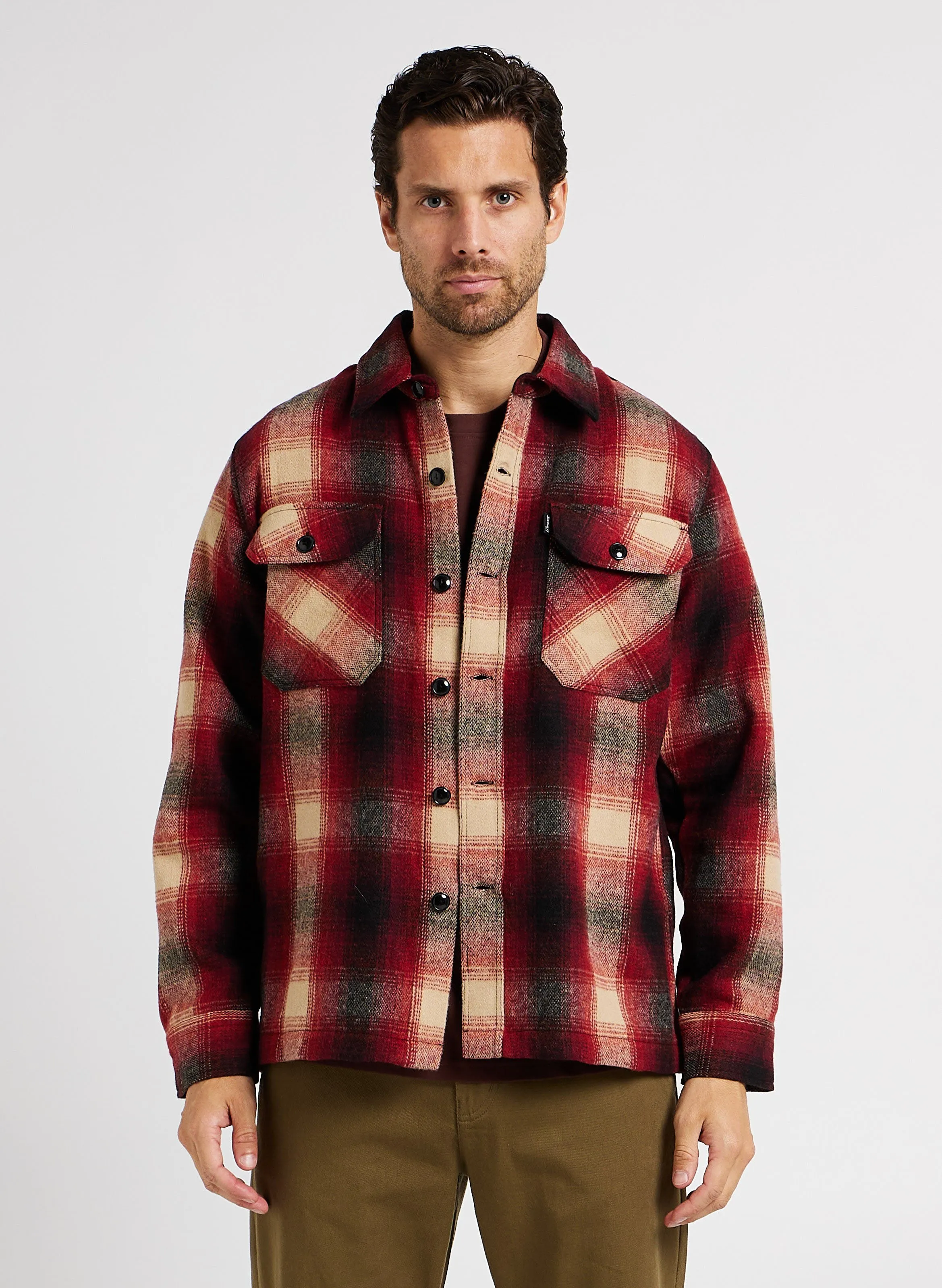 SCHOTT Sobrecamisa de cuadros en rojo