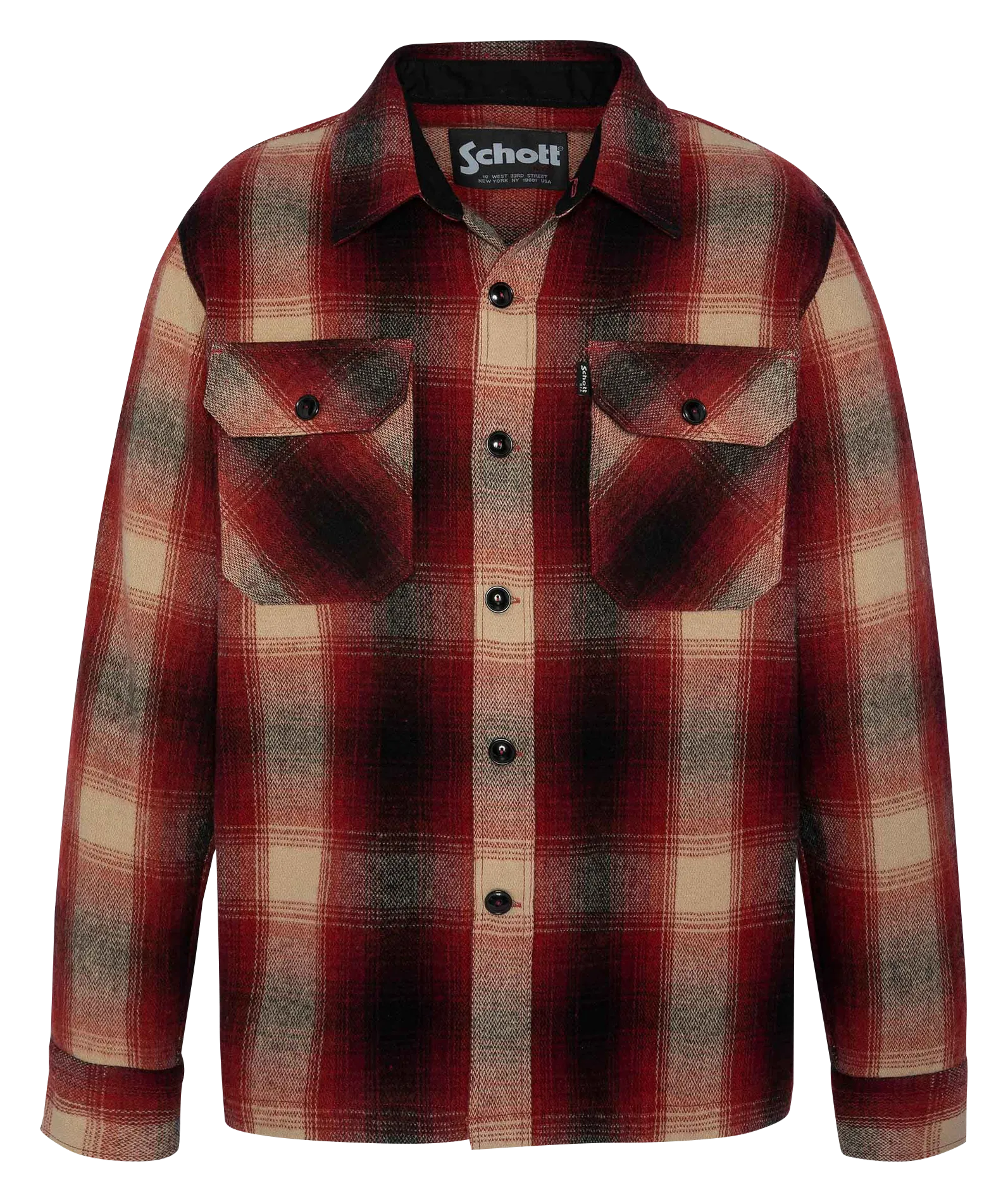 SCHOTT Sobrecamisa de cuadros en rojo