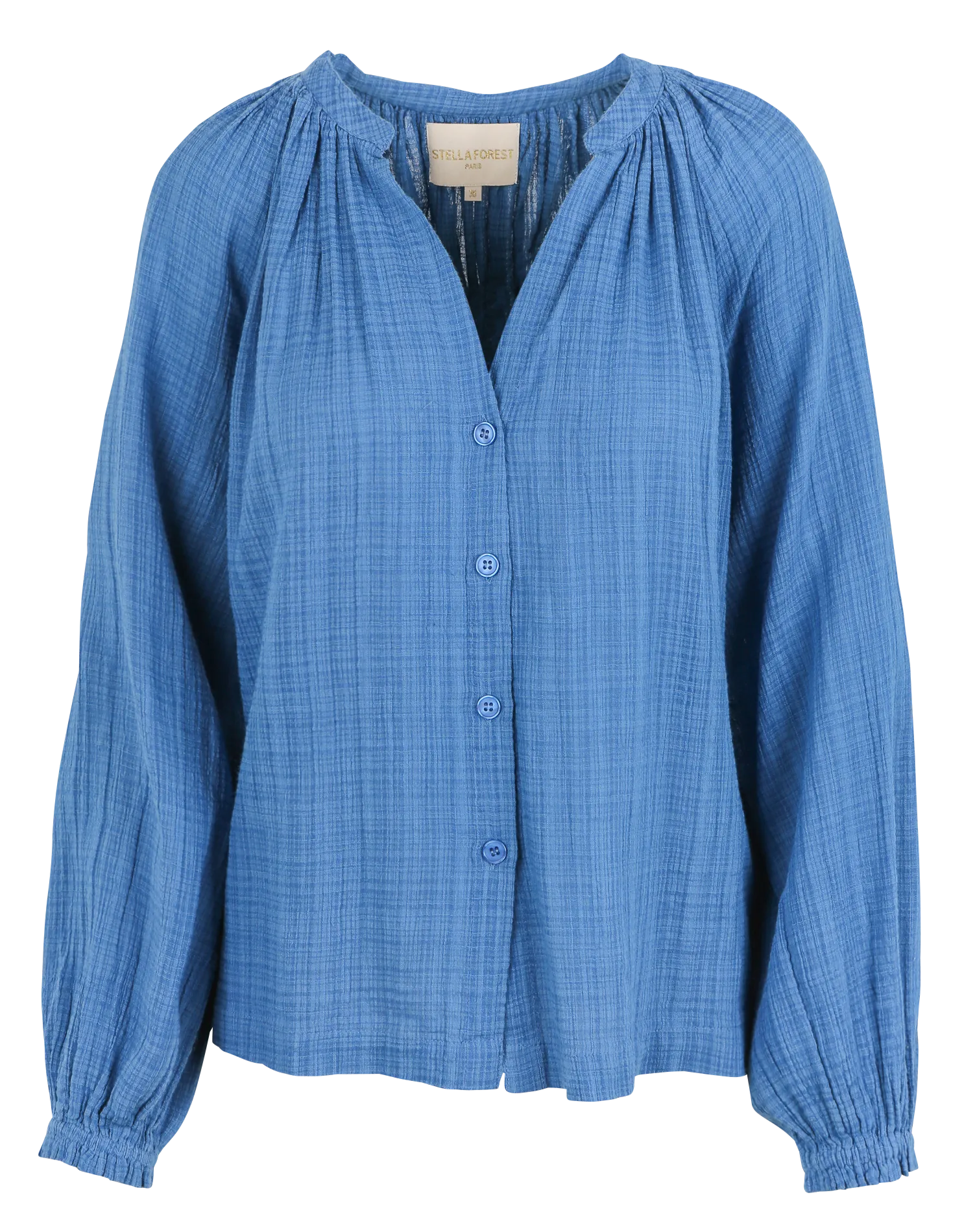 STELLA FOREST OPHELIA  CAMISA HOLGADA DE MEZCLA DE ALGODóN A CUADROS EN AZUL