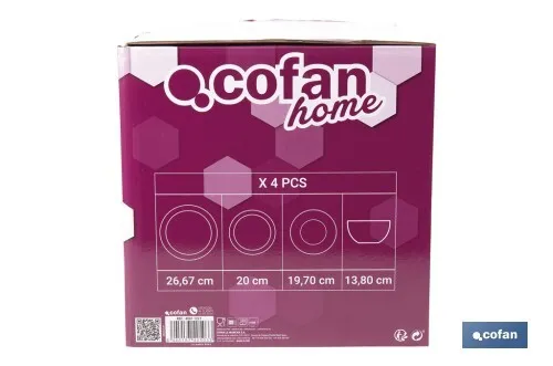 Vajilla de porcelana esmaltada en color rosa nude con diseño en relieve | Set de 16 piezas | Apta para lavavajillas, microondas 
