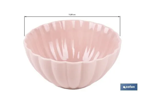 Vajilla de porcelana esmaltada en color rosa nude con diseño en relieve | Set de 16 piezas | Apta para lavavajillas, microondas 