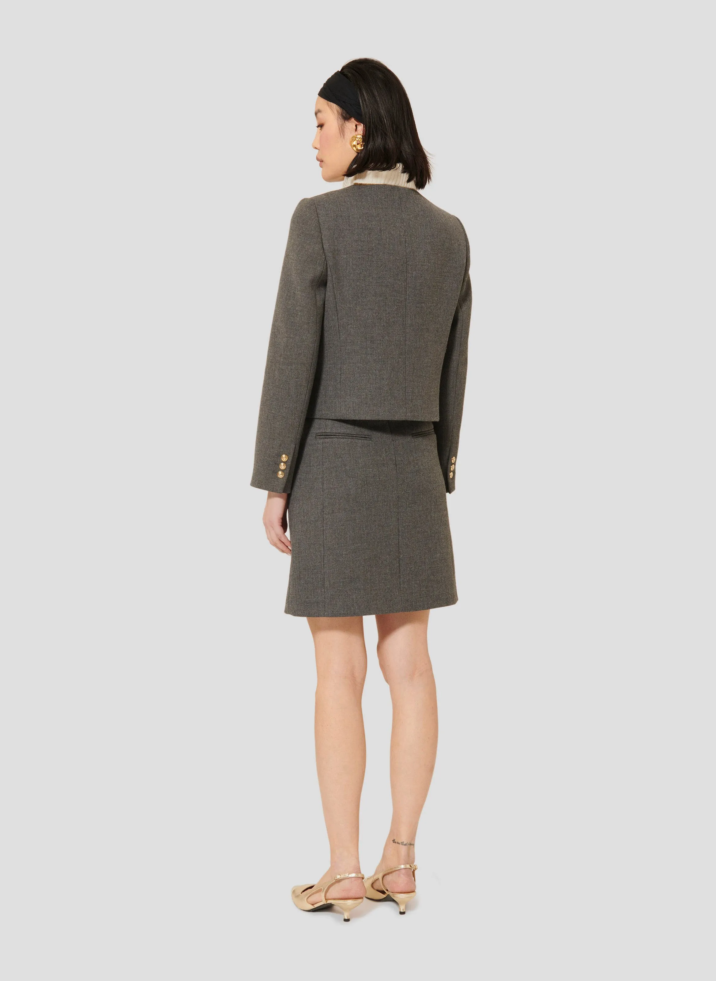 VESNA  CHAQUETA CON CUELLO REDONDO EN GRIS