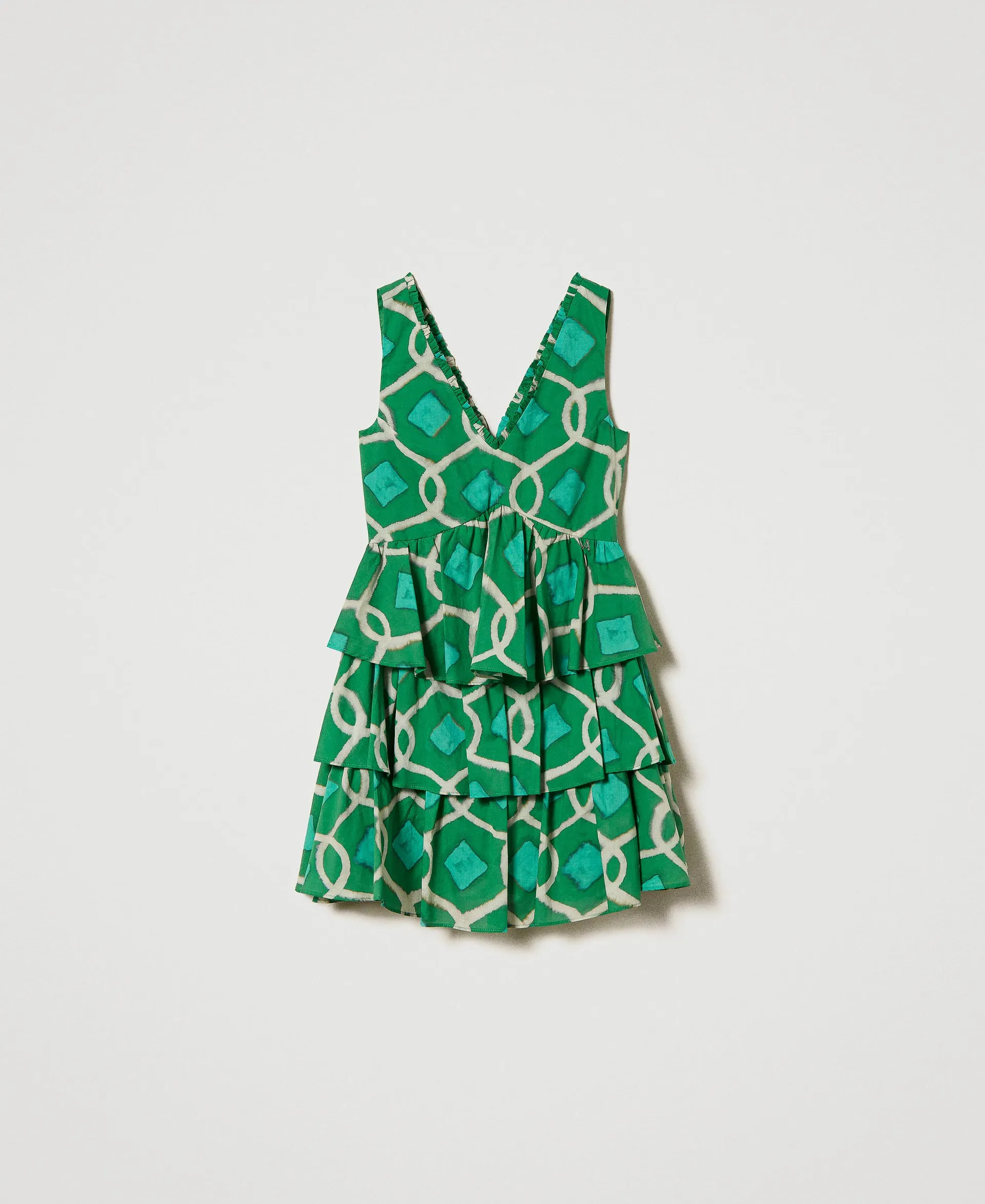 Vestido corto de muselina estampada