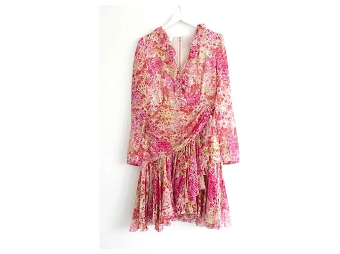 Vestido de seda floral Giambattista Valli Primavera 2019 Rosa 
