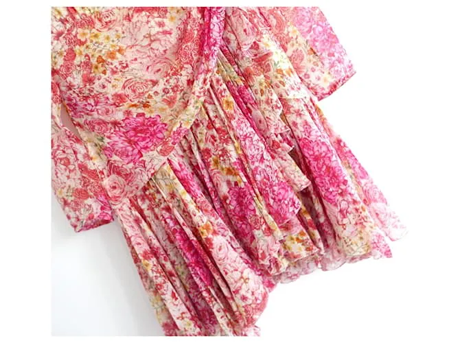 Vestido de seda floral Giambattista Valli Primavera 2019 Rosa 