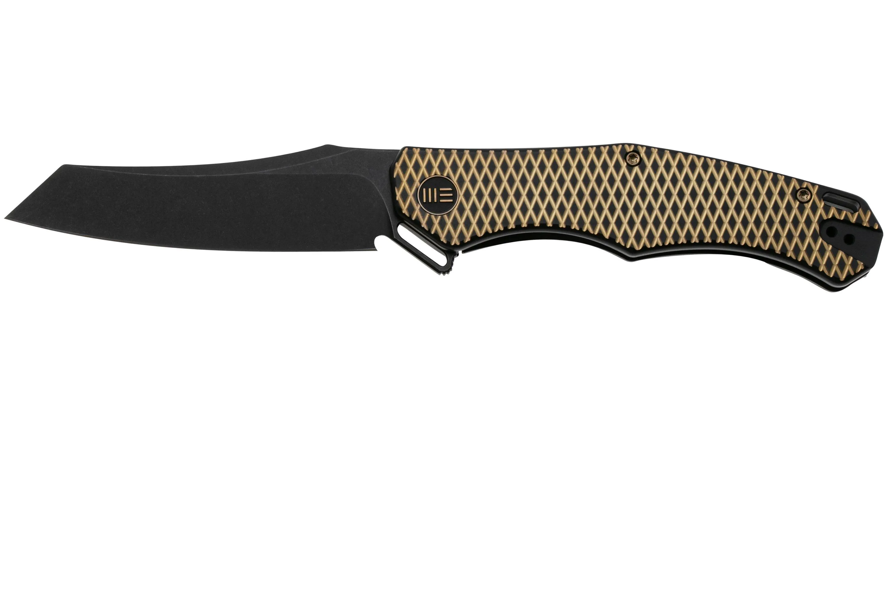 WE KNIFE REKKER WE22010G3 BLACKWASHED CPM 20CV, BLACK TITANIUM GOLDEN DIAMOND PATTERN NAVAJA, DISEñO KYLE LAMB