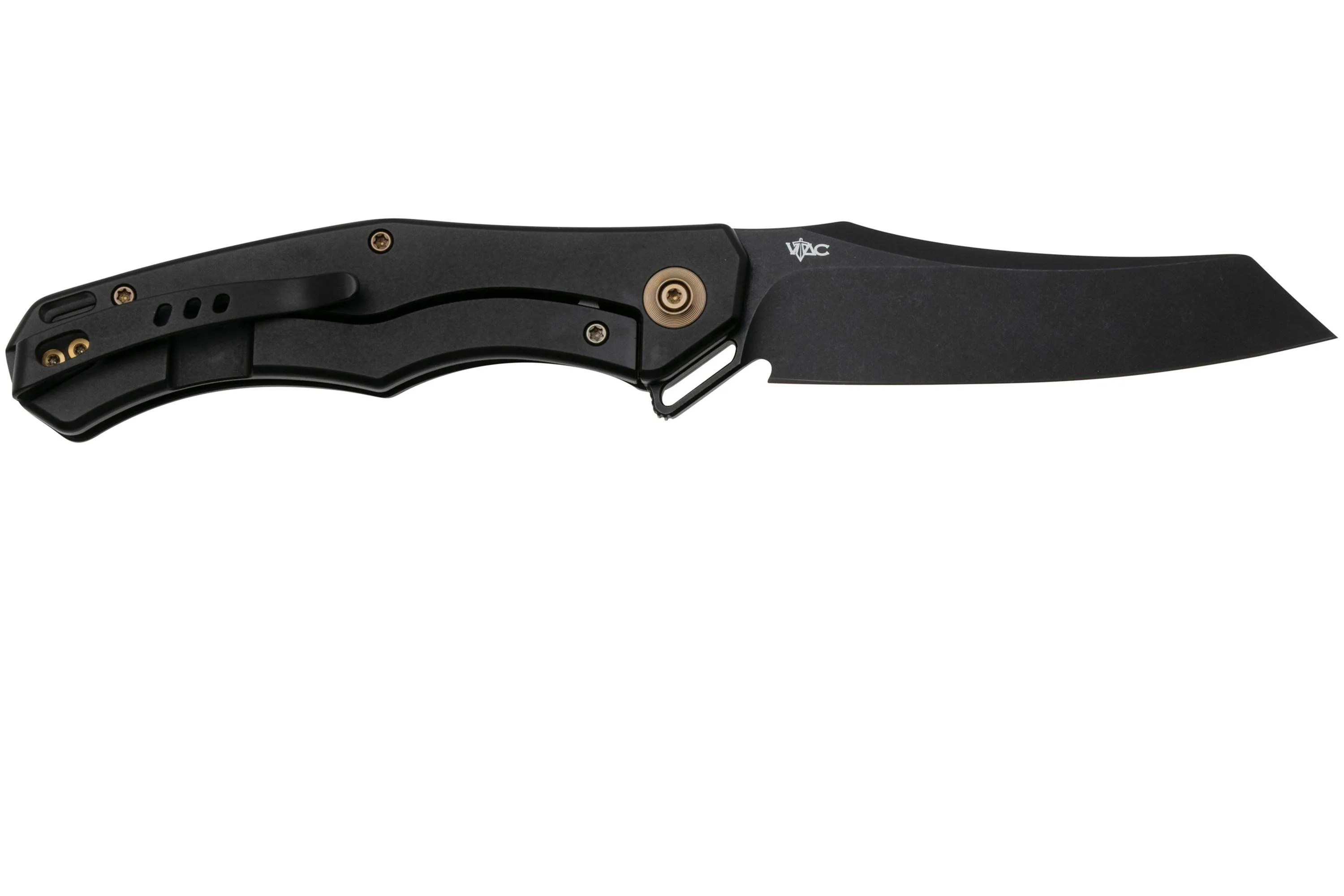 WE KNIFE REKKER WE22010G3 BLACKWASHED CPM 20CV, BLACK TITANIUM GOLDEN DIAMOND PATTERN NAVAJA, DISEñO KYLE LAMB