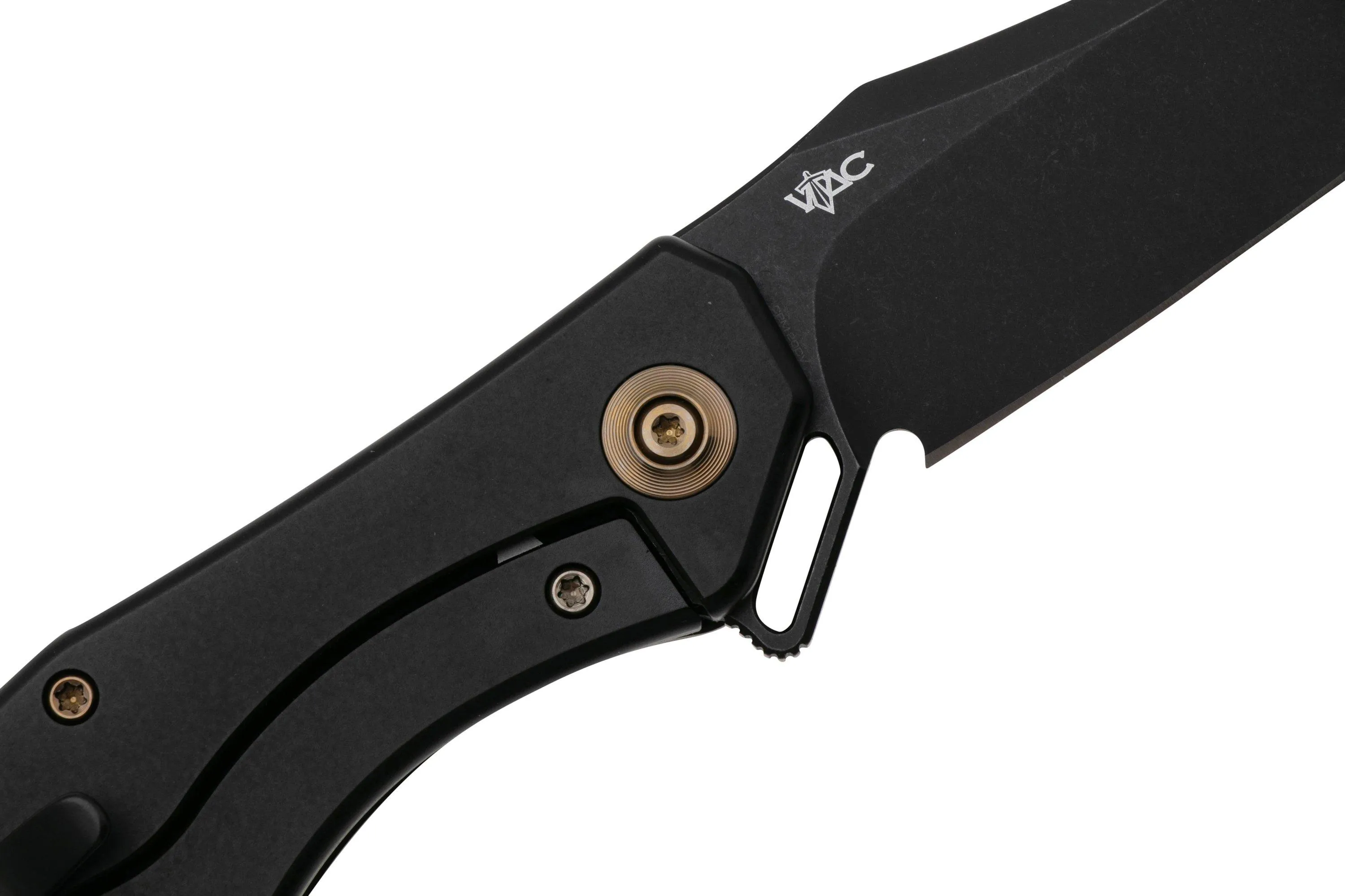 WE KNIFE REKKER WE22010G3 BLACKWASHED CPM 20CV, BLACK TITANIUM GOLDEN DIAMOND PATTERN NAVAJA, DISEñO KYLE LAMB