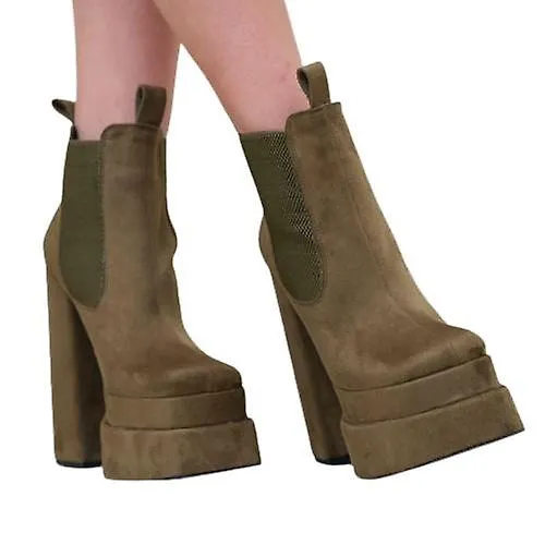WOMEN'S SLIPON FASHION LUXURY HANDMADE PLATFORM HEELS SHOES
